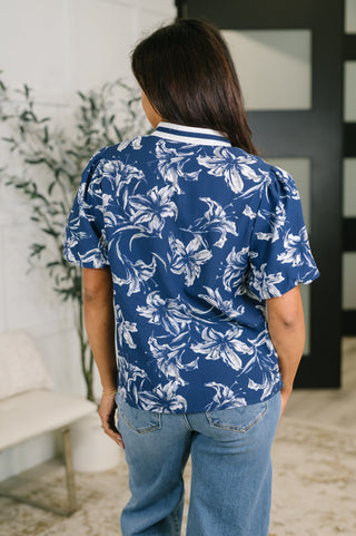 Wheels Are in Motion Puff Sleeve Floral Blouse - West Avenue