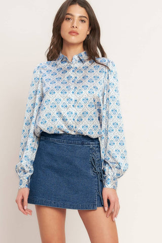 A washed denim skort - IP9036 - West Avenue