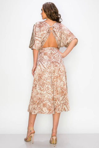 Teach Me Multicolor Pattened Midi Dress - Small Left - West Avenue