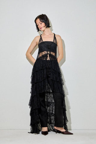 Romantic Lace Ruffle Tiered Duster - West Avenue