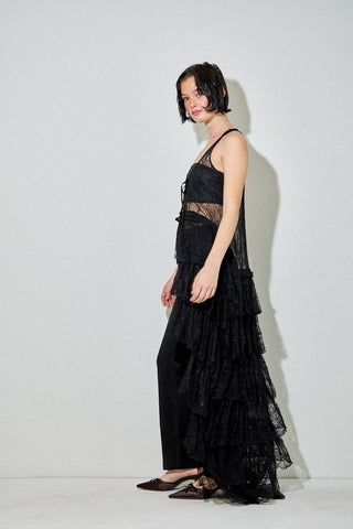 Romantic Lace Ruffle Tiered Duster - West Avenue