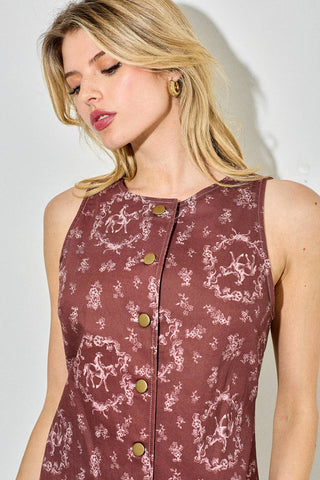 HORSE PRINTED MINI DRESS - West Avenue
