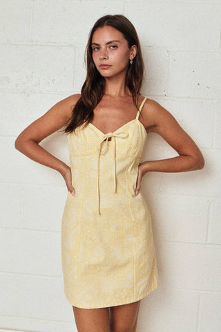 Everyday Cotton Tie Front Mini Dress