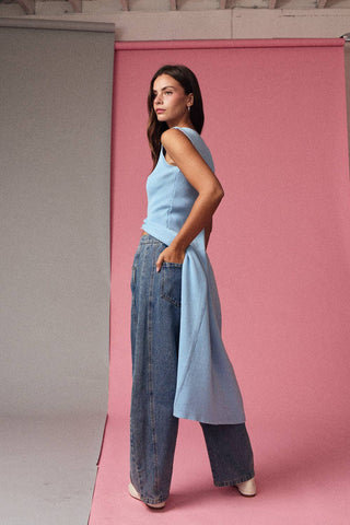 Button Front Rib Knit Midi Dress - West Avenue