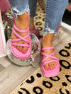 The Paisley Platform Sandals - Pink