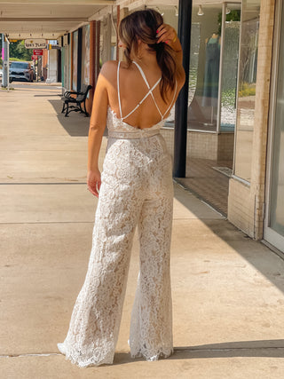 We Found Love White Lace Jumpsuit - West Avenue