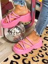 The Paisley Platform Sandals - Pink