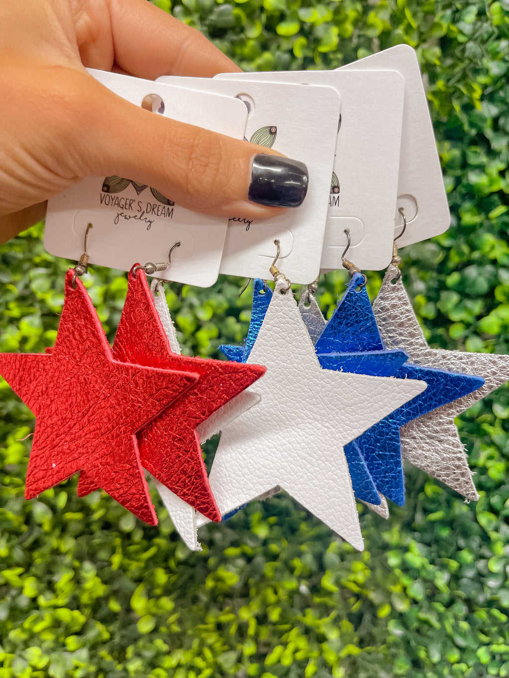 Leather Star Earrings ( 4 Colors )