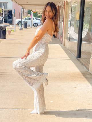 We Found Love White Lace Jumpsuit - West Avenue