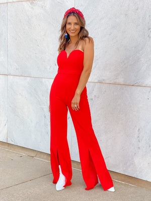 The Sweetheart Red Jumpsuit