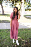 Come On Over Dusty Rose Dress