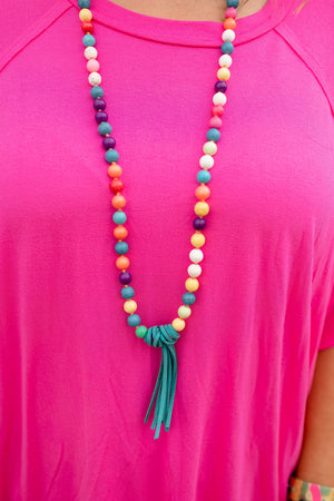 Rainbow Bead Necklace (2 Colors)