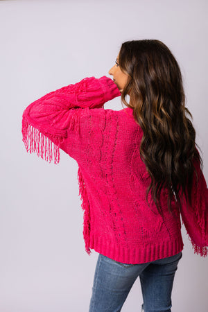 Out Of My Head Fringe Sweater