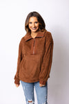 What About Us Fleece Pullover - Brown