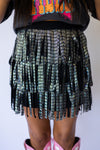 Tiered Fringe Mini Skirt