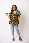 Nowhere to Go Floral Top - Black