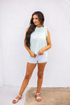 What About Now Flutter Sleeve Top - Mint