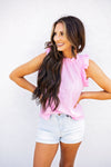 What About Now Flutter Sleeve Top - Pink