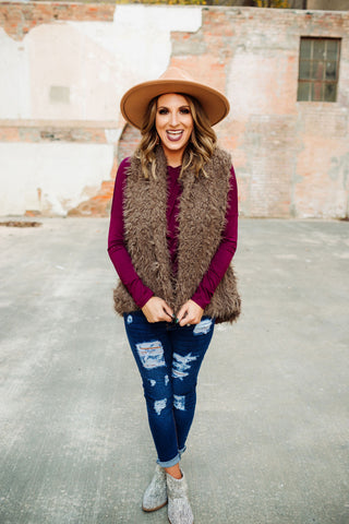 Cute and Cozy Toffee Vest - West Avenue