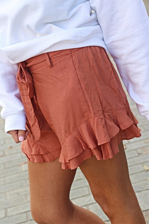 Ruffle You Up Clay Shorts - West Avenue