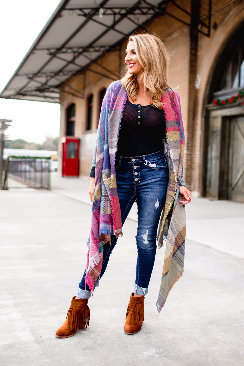 Fuchsia Blanket Cardigan - West Avenue