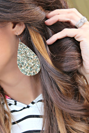 Gold Glitter Earrings - West Avenue