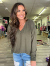 In It For Love Knit Top - Olive