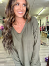 In It For Love Knit Top - Olive