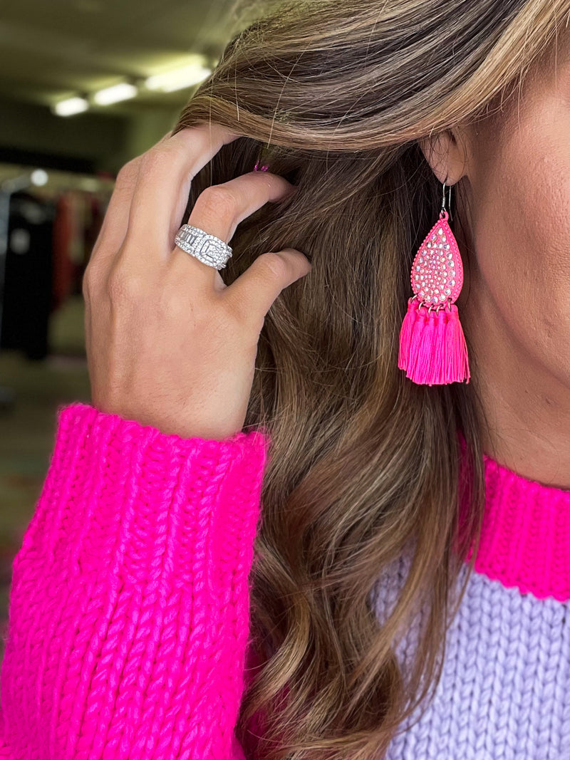 Neon Pink Earrings