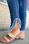 Judy Blue Asymmetric Frayed Hem Skinny Jeans