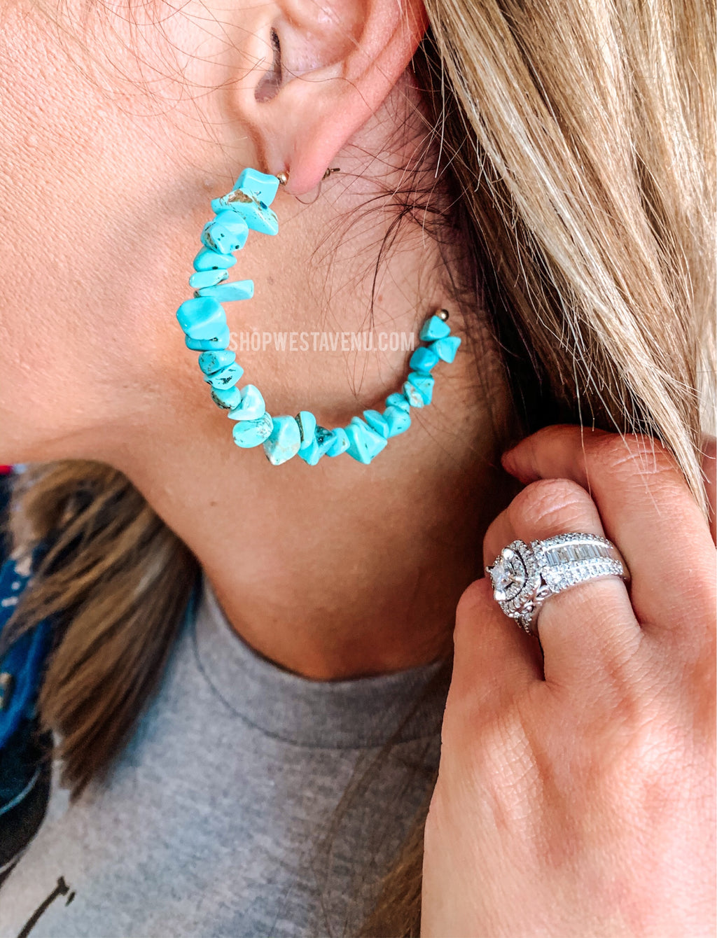 Turquoise Hoop Earrings