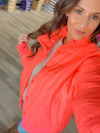 Crazy For You Neon Coral Puffer Jacket