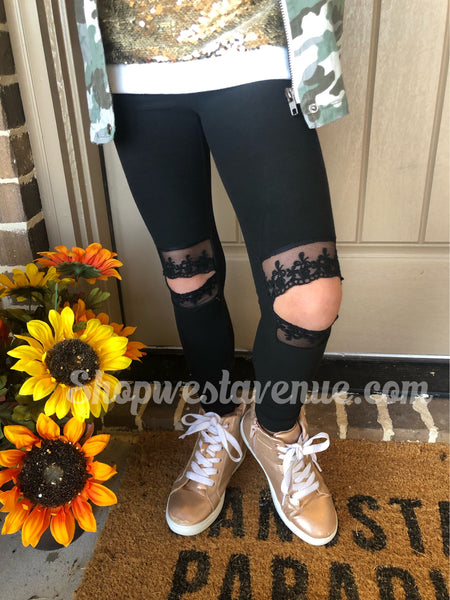 Teen Lace Cut-Out Brushed leggings – Callie's Avenue