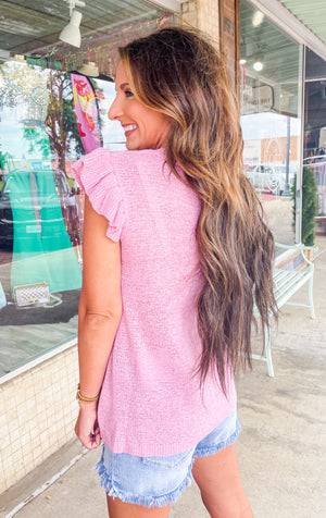 Candy Pink Cap Sleeve Top