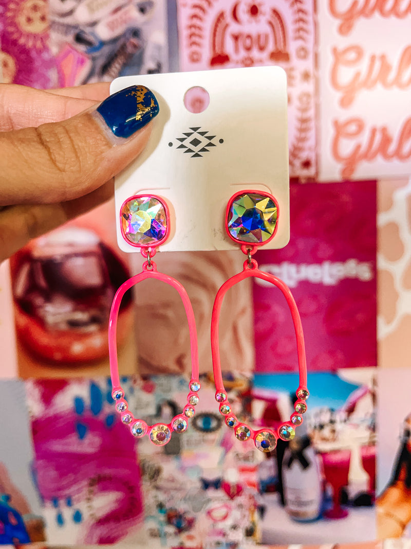 The Clarksville Earrings - Neon Pink