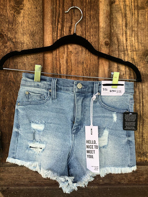 Distressed High Rise Shorts - West Avenue