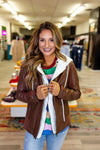 Faux Leather Jacket With Removable Hoodie